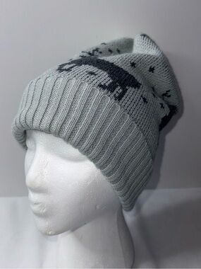 Gray Knit Winter Beanie Hat - Brand Unspecified